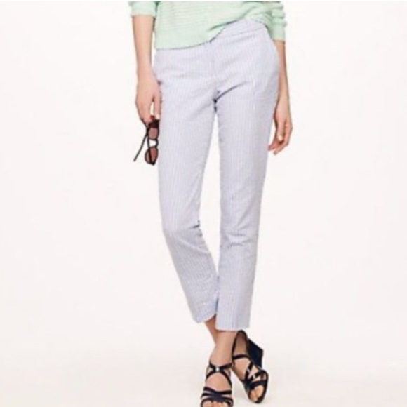 J. Crew Cameron slim crop pant in stretch seersucker.